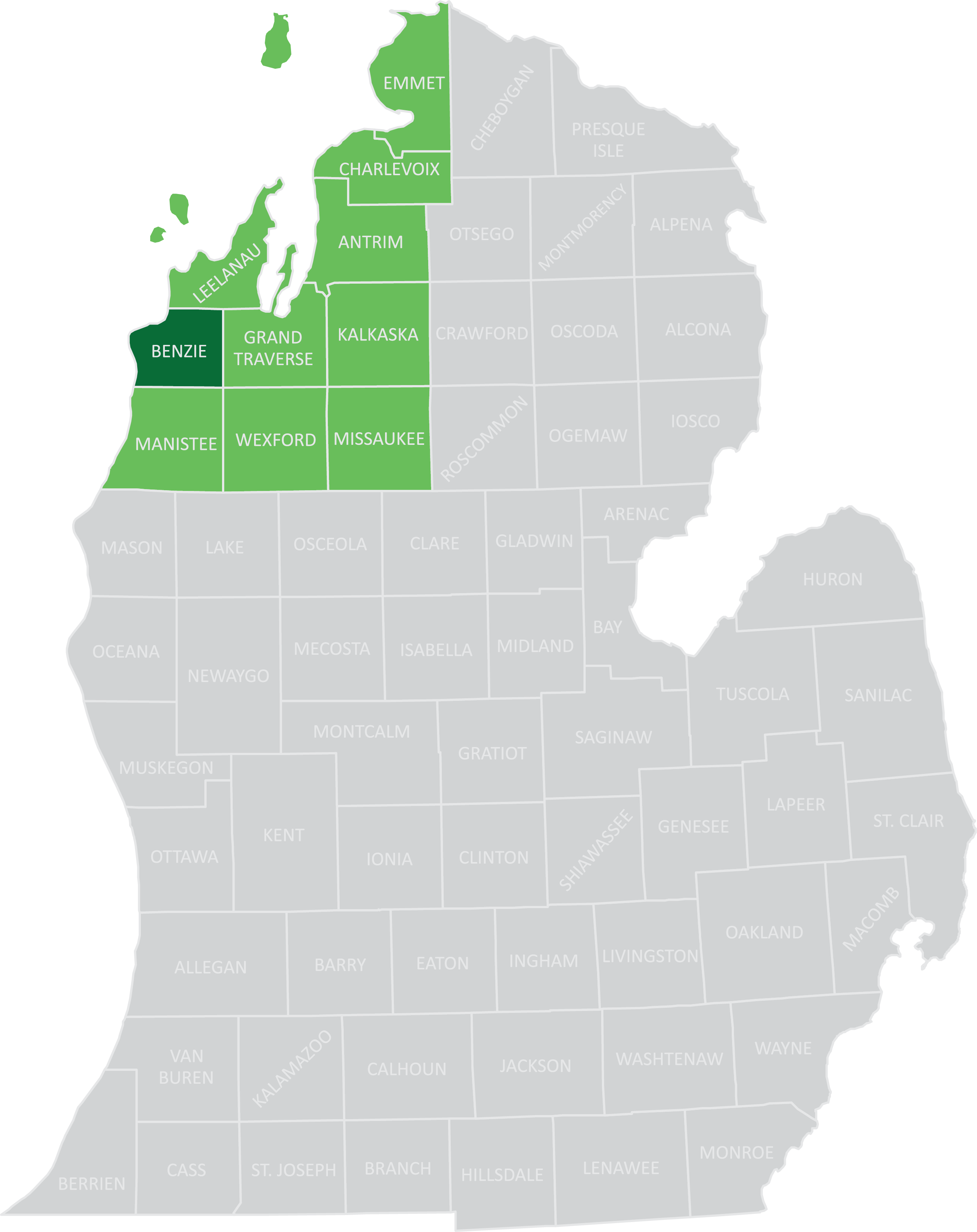 Benzie County Map