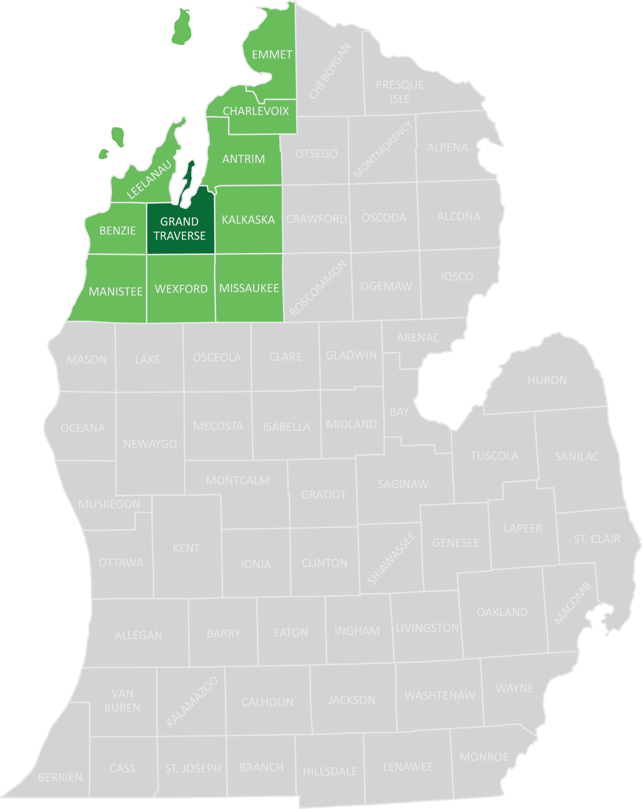 Grand Traverse County Map