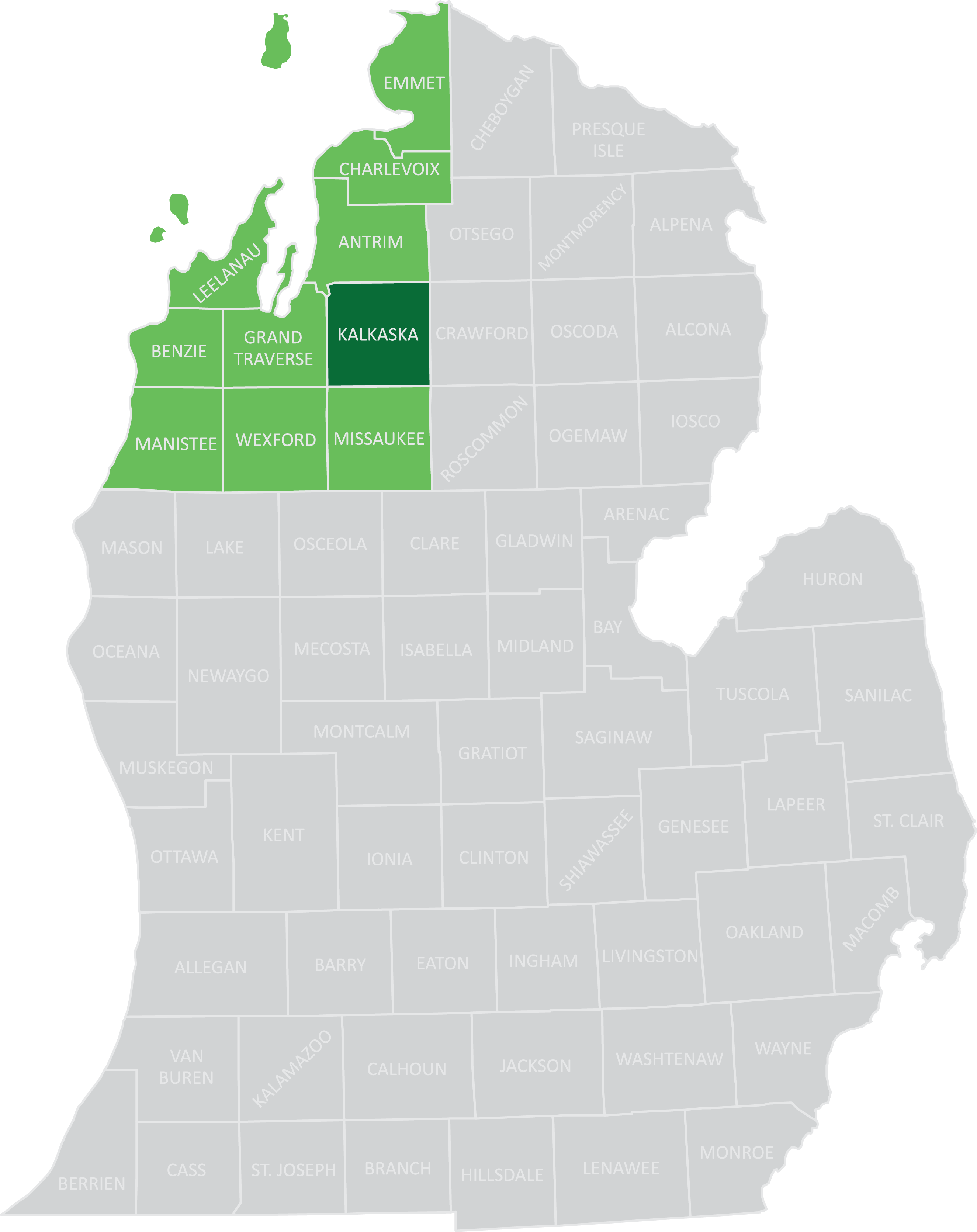 Kalkaska County Map